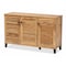 Baxton Studio Coolidge ModernOak Brown Finished Wood 3-Door Shoe Storage Cabinet 197-11927-ZORO - alternate 8